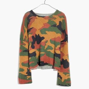Madewell Cottontail Camo Wide-Sleeve Sweater